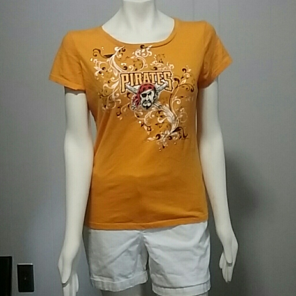 Ladies Pittsburgh Pirates tee with rhinestones